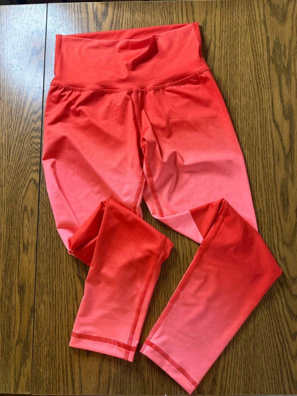 Lululemon Wunder Under Orange Red Ombre Active Leggings Size 6 Running Workout